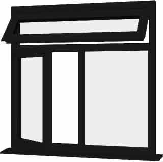 Black uPVC Window - Design 19