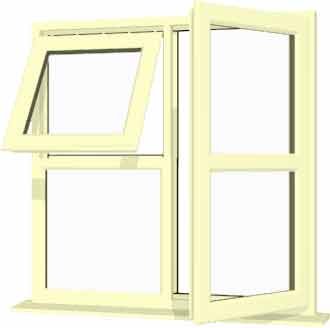 Cream uPVC Window - Design 12
