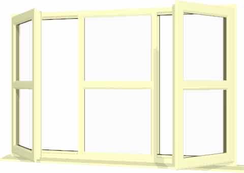 Cream uPVC Window - Design 5