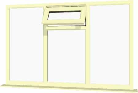 Cream uPVC Window - Design 61