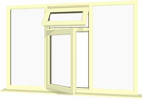 Cream uPVC Window - Design 56
