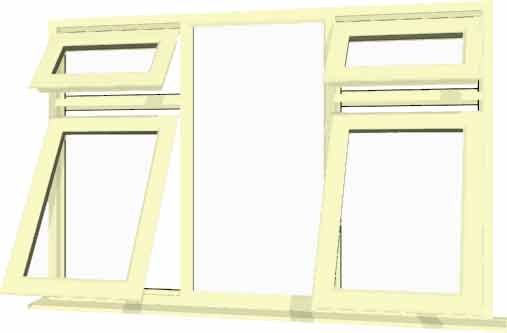 Cream uPVC Window - Design 50