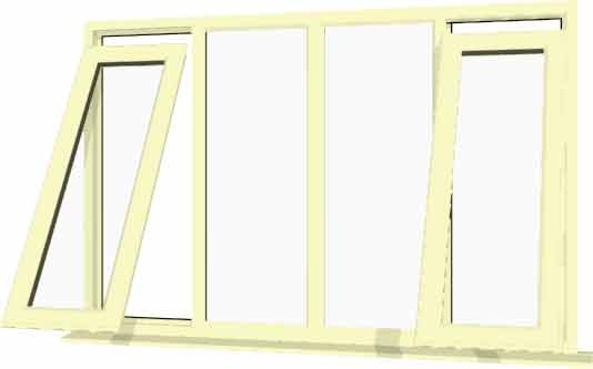 Cream uPVC Window - Design 49