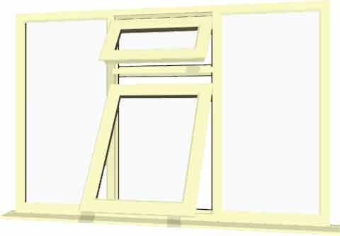 Cream uPVC Window - Design 42
