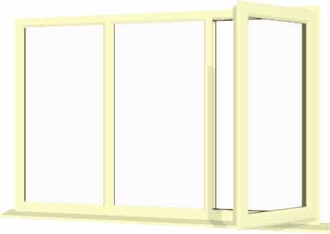 Cream uPVC Window - Design 40