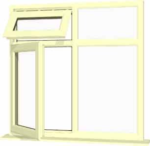 Cream uPVC Window - Design 35