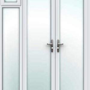 White French Door - Set with Left Opening Side Sash Panel