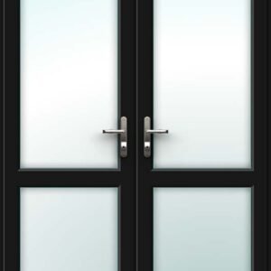 Black French Door - Set with Mid Rails