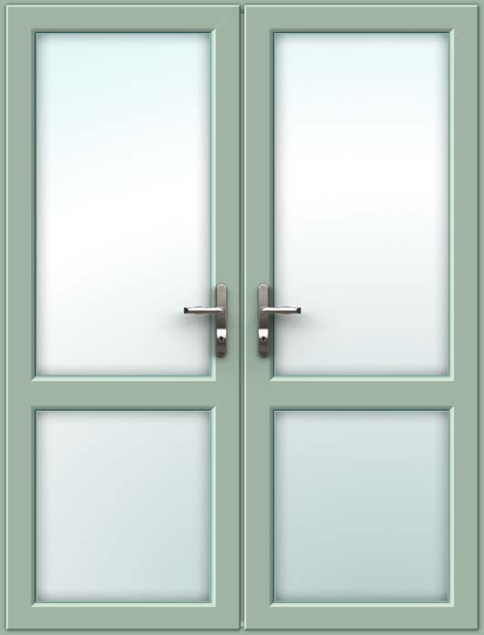 Chartwell Green French Door - Set with Mid Rails