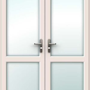Cream French Door - Set with Mid Rails