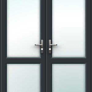 Grey French Door - Set with Mid Rails