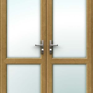 Irish Oak French Door - Set with Mid Rails