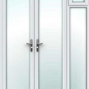 White French Door - Set with Right Opening Side Sash Panel