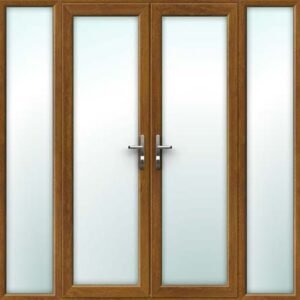 Golden Oak French Door - Set with Side Panels