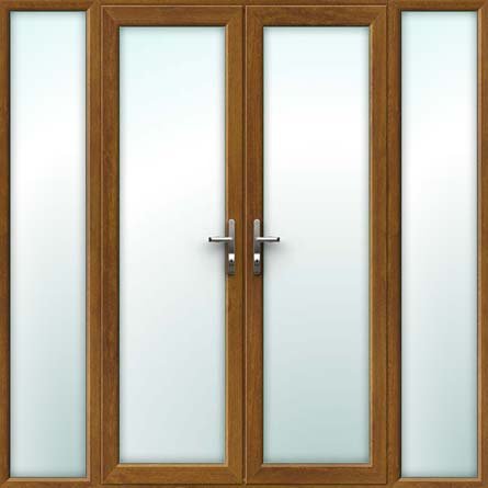 Golden Oak French Door - Set with Side Panels