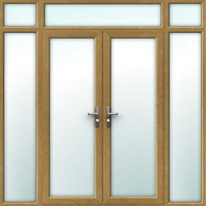Irish Oak French Door - Set with Side Panels & Top Light