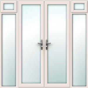 Cream French Door - Set with Opening Side Sash Panels