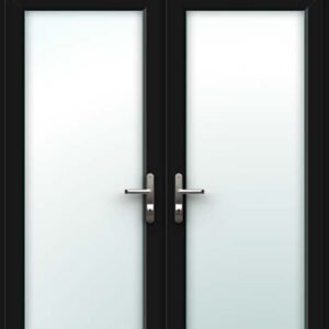 Black French Door - Set with Top Light