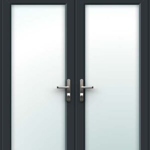 Grey French Door - Set with Top Light