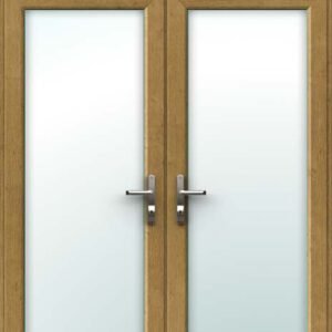 Irish Oak French Door - Set with Top Light