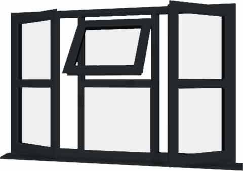 Grey uPVC Window - Design 13