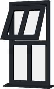Grey uPVC Window - Design 6