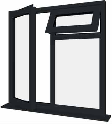 Grey uPVC Window - Design 84