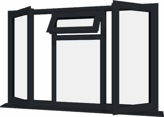 Grey uPVC Window - Design 78