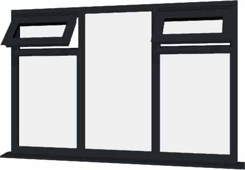 Grey uPVC Window - Design 72