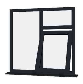 Grey uPVC Window - Design 62