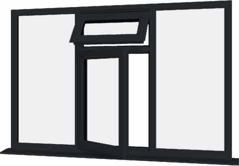 Grey uPVC Window - Design 56