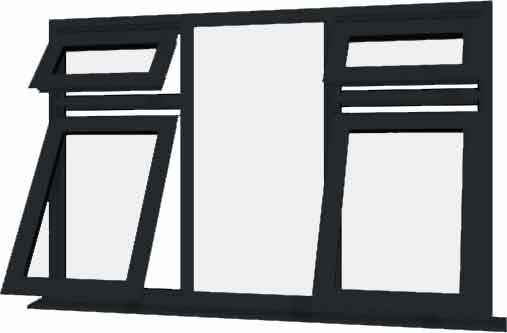 Grey uPVC Window - Design 50