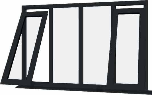 Grey uPVC Window - Design 49