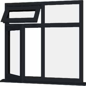 Grey uPVC Window - Design 35