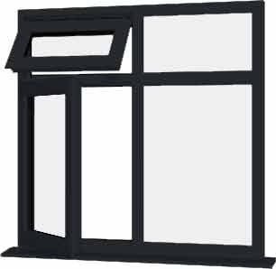Grey uPVC Window - Design 35