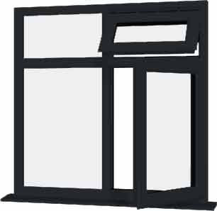Grey uPVC Window - Design 34