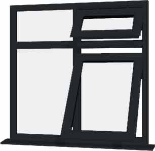 Grey uPVC Window - Design 32