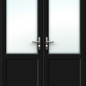 Half Glazed Black French Door - Set