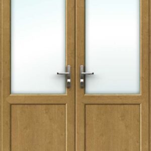 Half Glazed Irish Oak French Door - Set