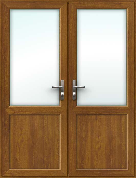 Half Glazed Oak French Door - Set