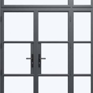 Heritage Aluminium French Doors - with Right Side Panel & Top Light