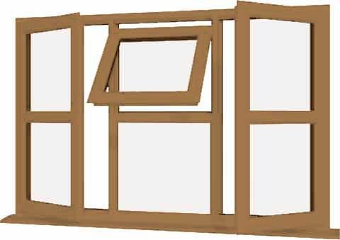 Irish Oak uPVC Window - Design 13