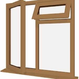 Irish Oak uPVC Window - Design 84