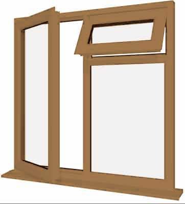 Irish Oak uPVC Window - Design 84