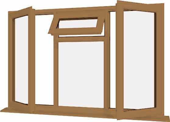 Irish Oak uPVC Window - Design 78