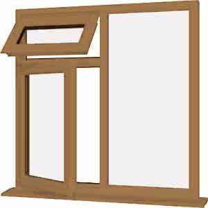 Irish Oak uPVC Window - Design 77