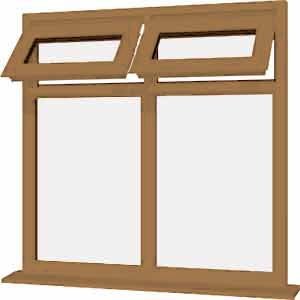 Irish Oak uPVC Window - Design 75