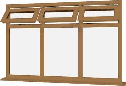 Irish Oak uPVC Window - Design 74