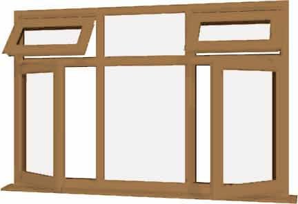 Irish Oak uPVC Window - Design 73