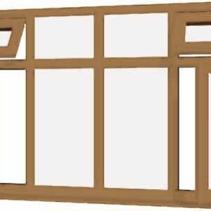 Irish Oak uPVC Window - Design 64